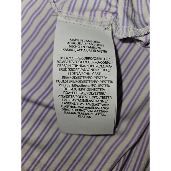 RLX Ralph Lauren Polo Large Men's White/Purple Stripes Golf Active Preppy - Picture 8 of 8